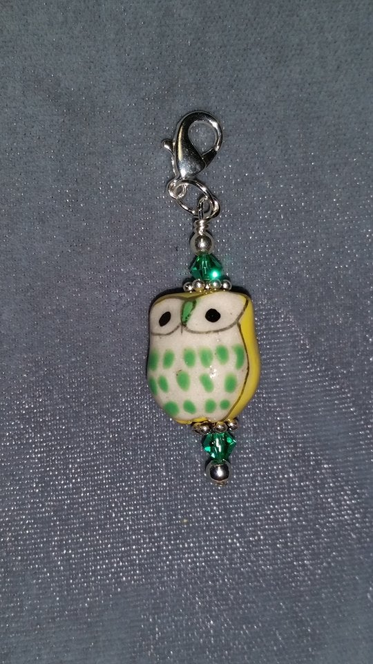 Beaded Zipper Pull Charm Glass Lampwork Bead and Charm for Pet